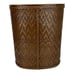 Woven Straw Wrapped Metal Waste Basket Brown Oval Trash Can JL Clark Vtg 70s