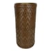 Woven Straw Wrapped Metal Waste Basket Brown Oval Trash Can JL Clark Vtg 70s