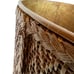 Woven Straw Wrapped Metal Waste Basket Brown Oval Trash Can JL Clark Vtg 70s