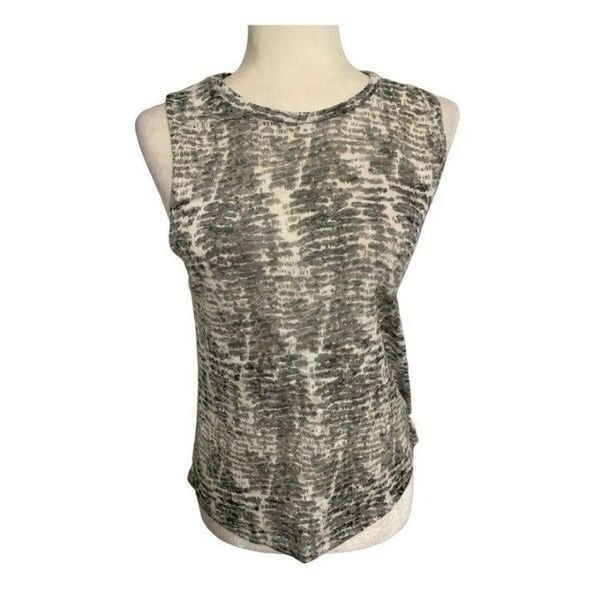 lna womens Crew Neck black white sheer tank top xs