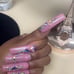 Pink bling Square Press On Nails