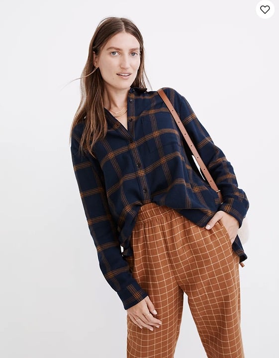 Flannel Oversized Ex-Boyfriend Shirt in Forbell Plaid XXS