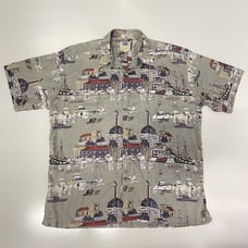 Kahala Avi Collection Men’s Camp Shirt Hawaiian Boats in Harbor Size XL EUC