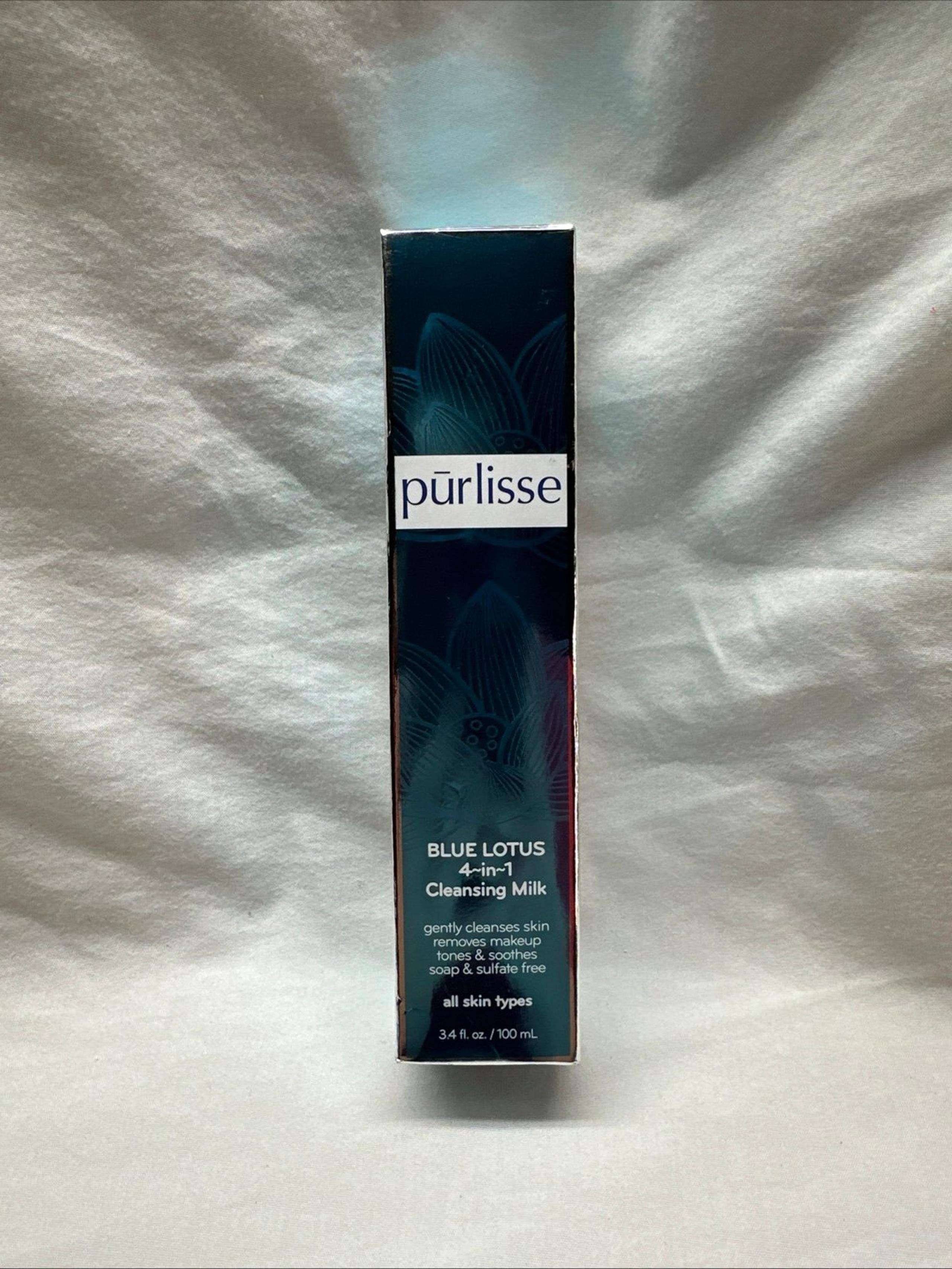 PURLISSE Blue Lotus 4-in-1 Cleansing Milk Face Cleanser - FULL SIZE 3.4 fl oz