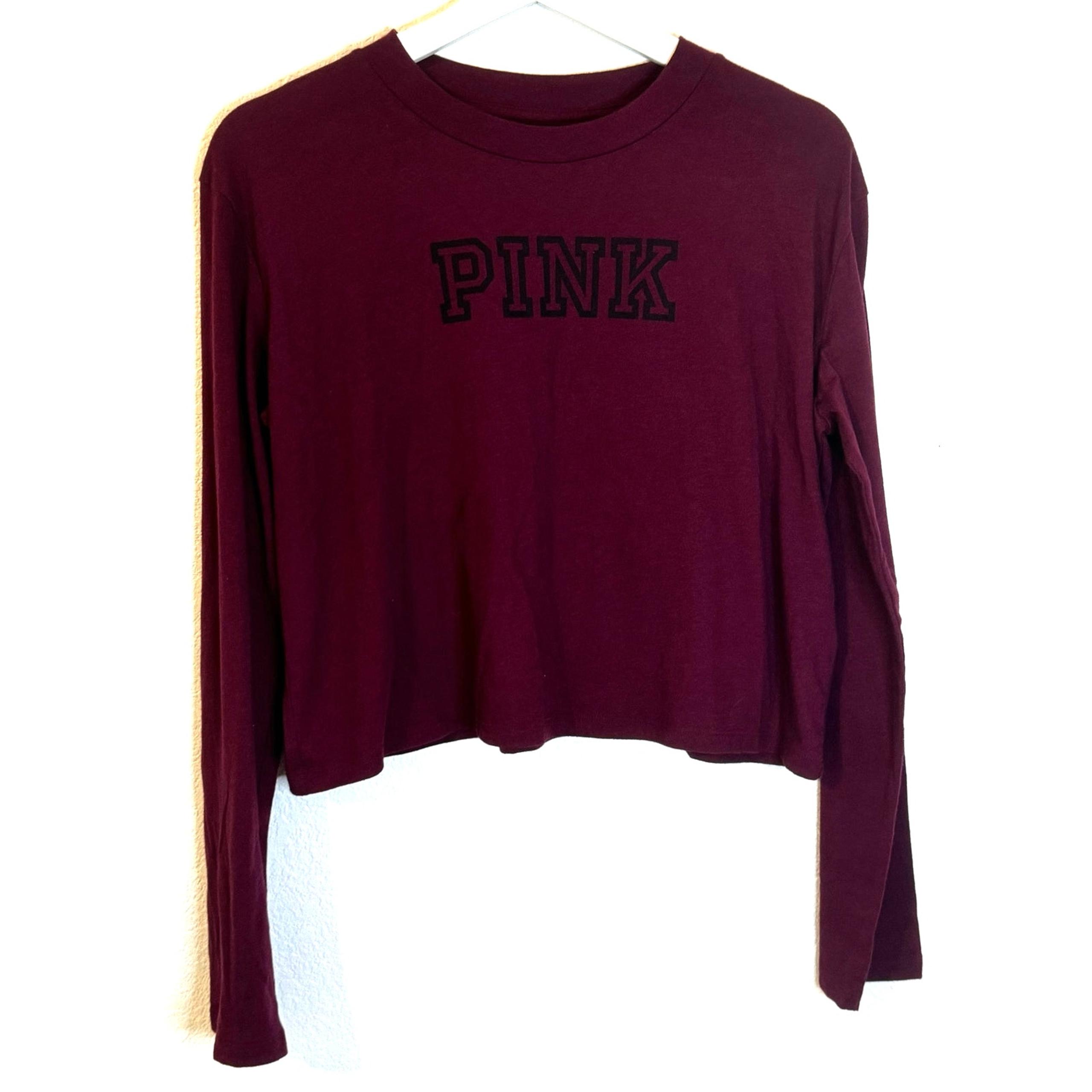 PINK Victoria Secret Women's Long Sleeve Cropped T-Shirt Size S