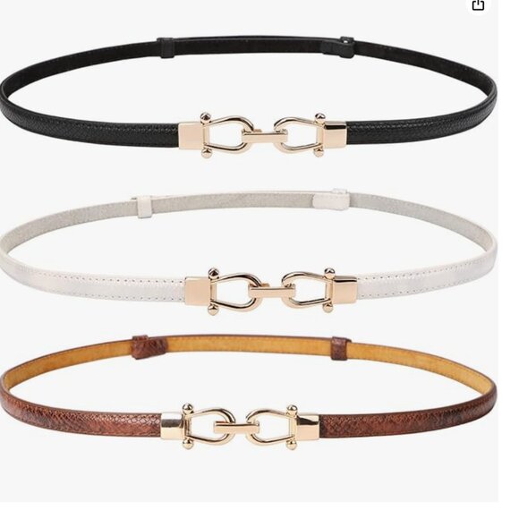 Leather Skinny Women Belt NEW 3 SET