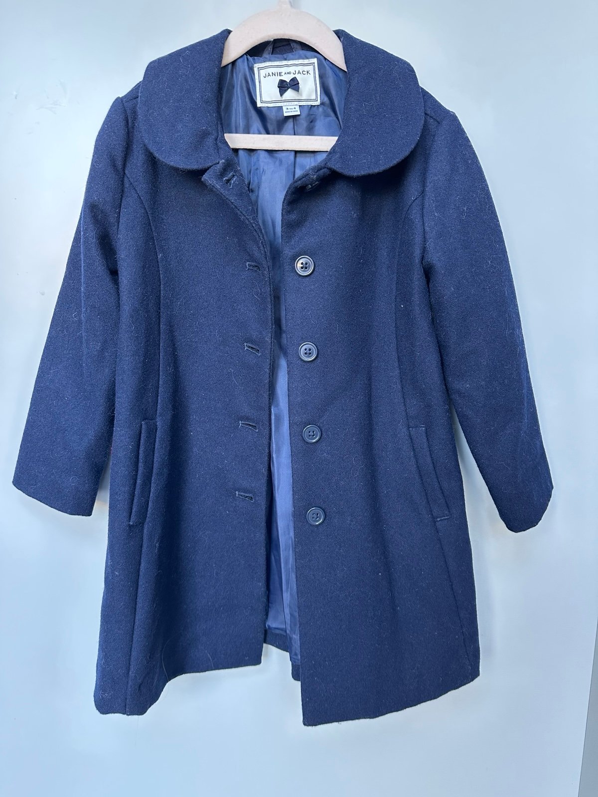 Janie and Jack Blue Pea Coat 3T-4T- like new
