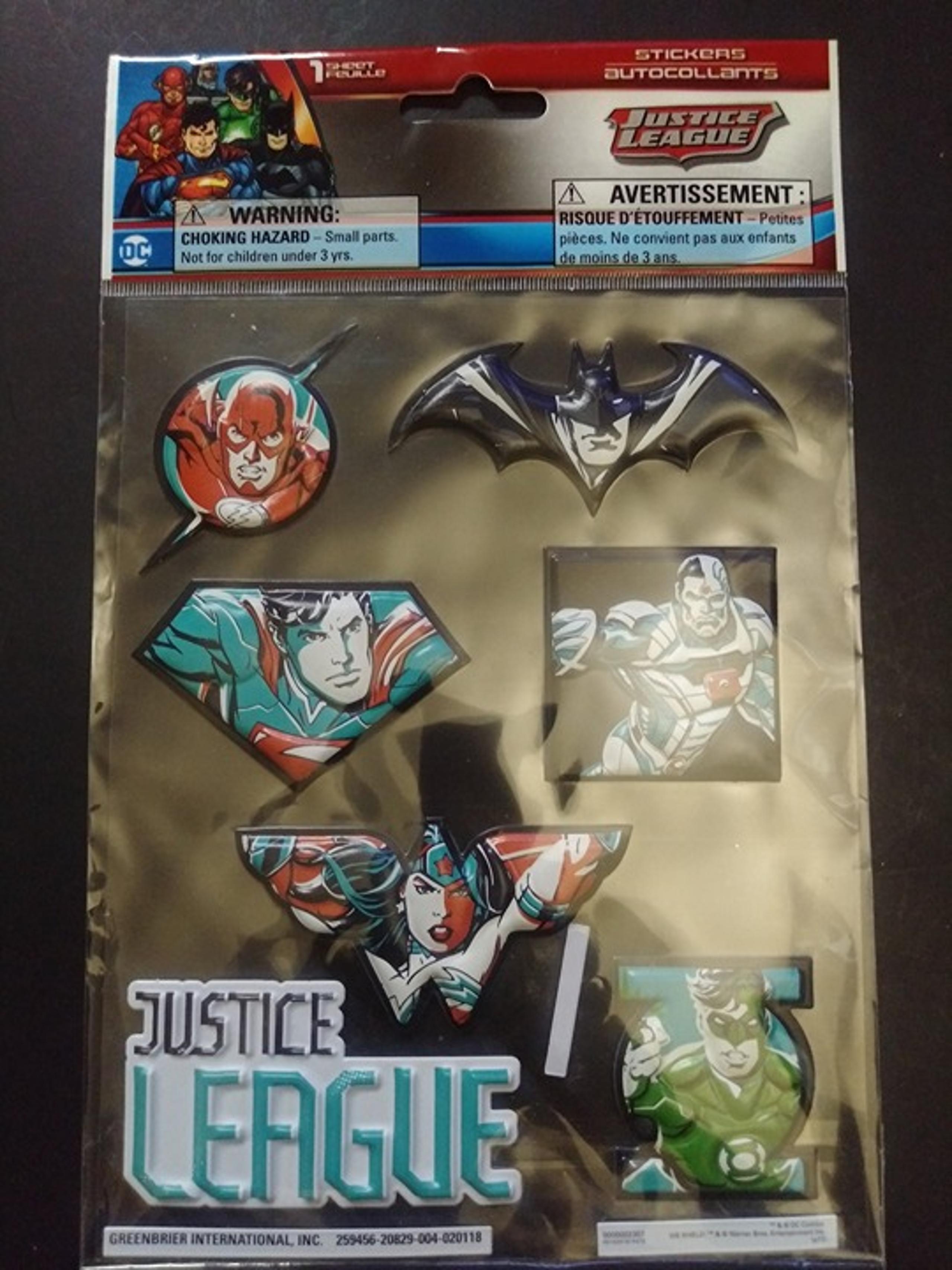 DC Comics Justice League Stickers Autocollants 1 sheet