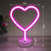 2 Pack Heart Neon Signs, LED Pink Heart Neon Sign Battery Operated