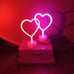 2 Pack Heart Neon Signs, LED Pink Heart Neon Sign Battery Operated