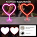 2 Pack Heart Neon Signs, LED Pink Heart Neon Sign Battery Operated