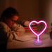 2 Pack Heart Neon Signs, LED Pink Heart Neon Sign Battery Operated