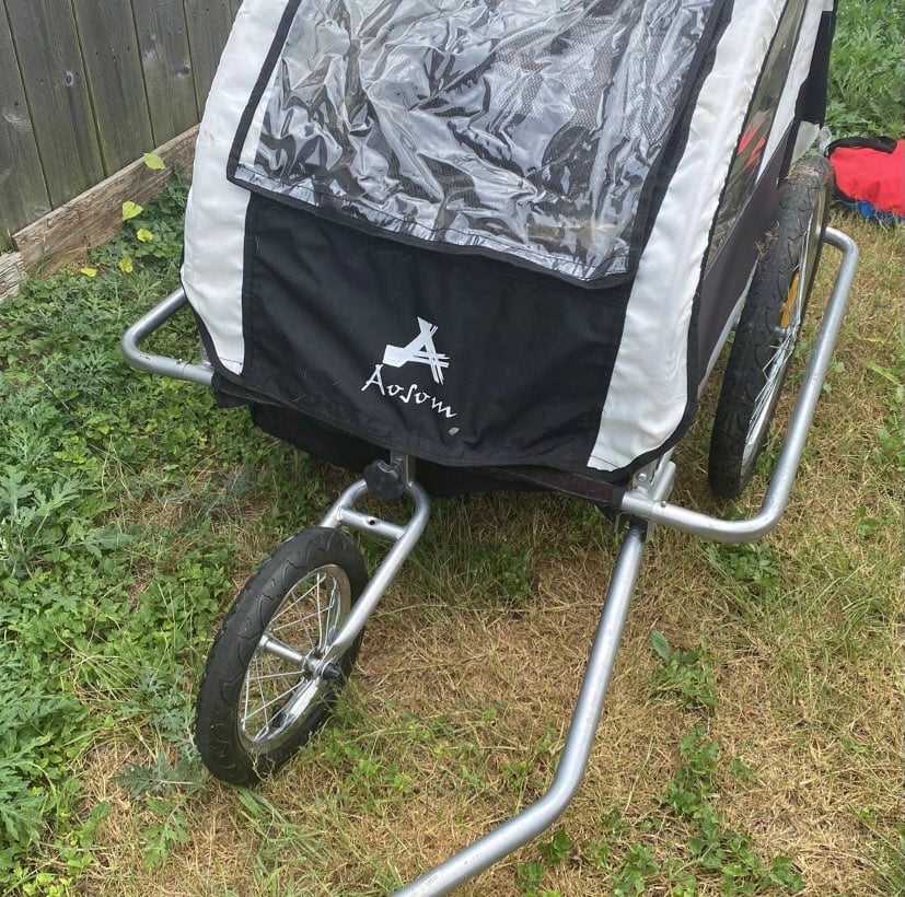 Aosom Elite 2-in-1 Double Child Bike Tra