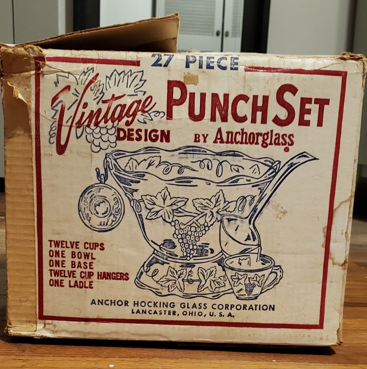 Vintage Anchor Hocking Punch Bowl