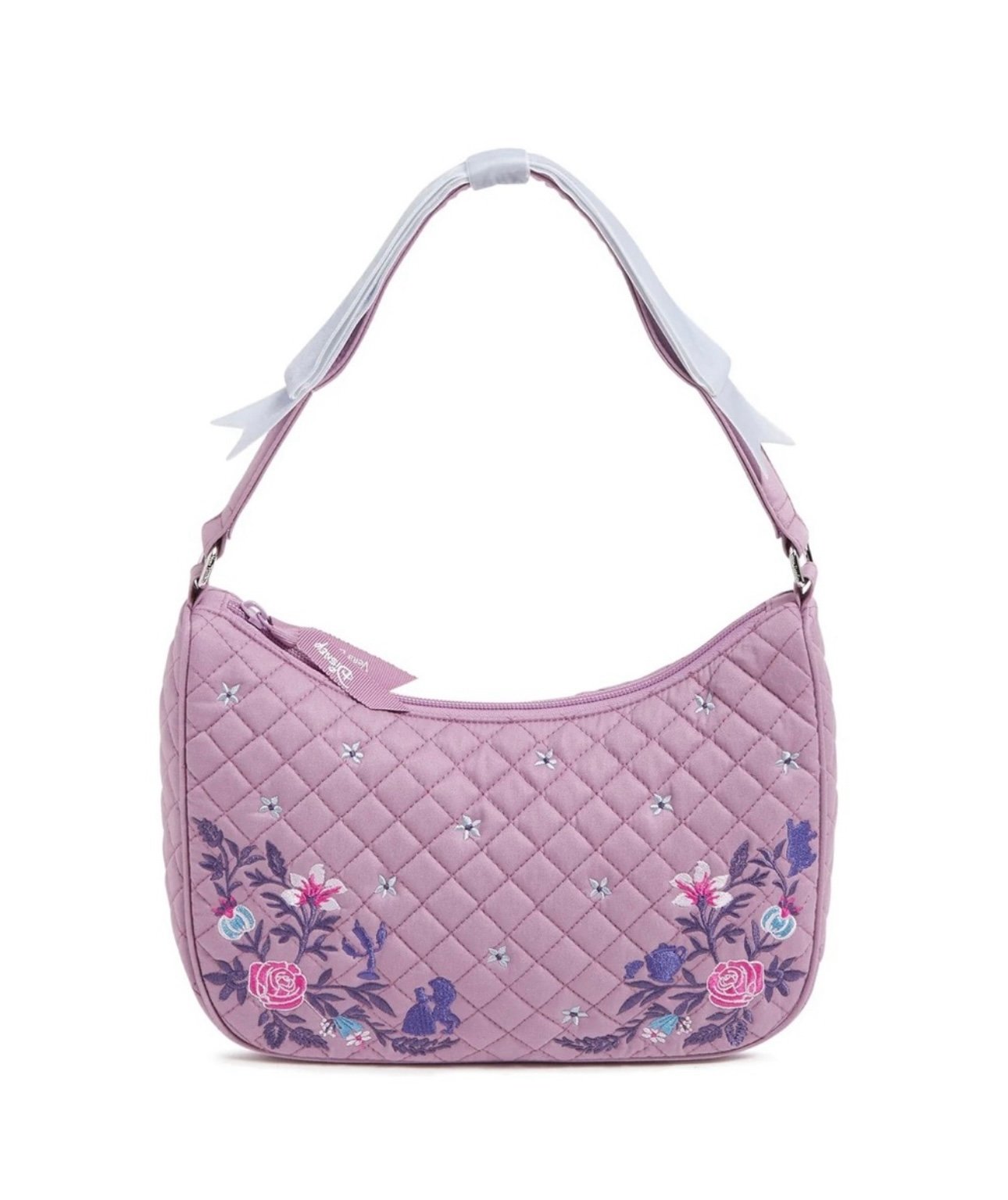 Vera Bradley Disney Frannie Crescent Crossbody 
"Literary Belle" Embroidered Bag