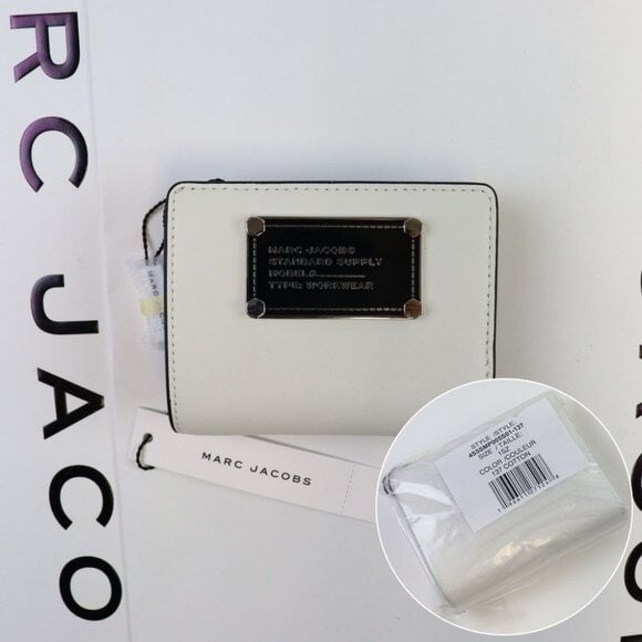 NWT Marc Jacobs Leather Mini Compact Wallet 4S5SMP005S01 Cotton