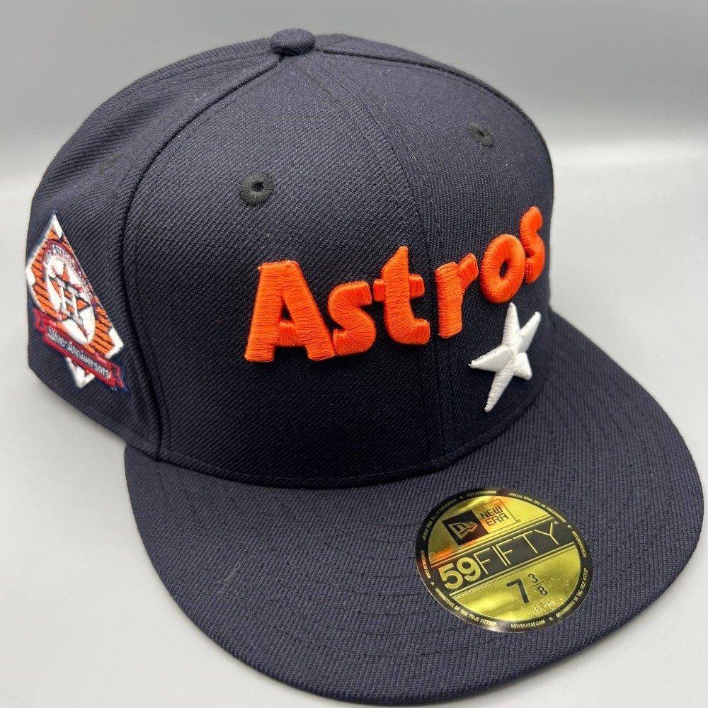 Houston Astros Hat Men 7 3/8 Black Gray 59Fifty New Era Fitted Cap