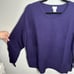 Chicos Asymmetrical Hem Ribbed Tunic Pullover Sweater In Midnight Violet