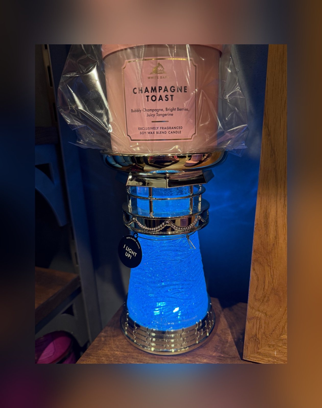 Bath and body works light house light up 3wick candle holder