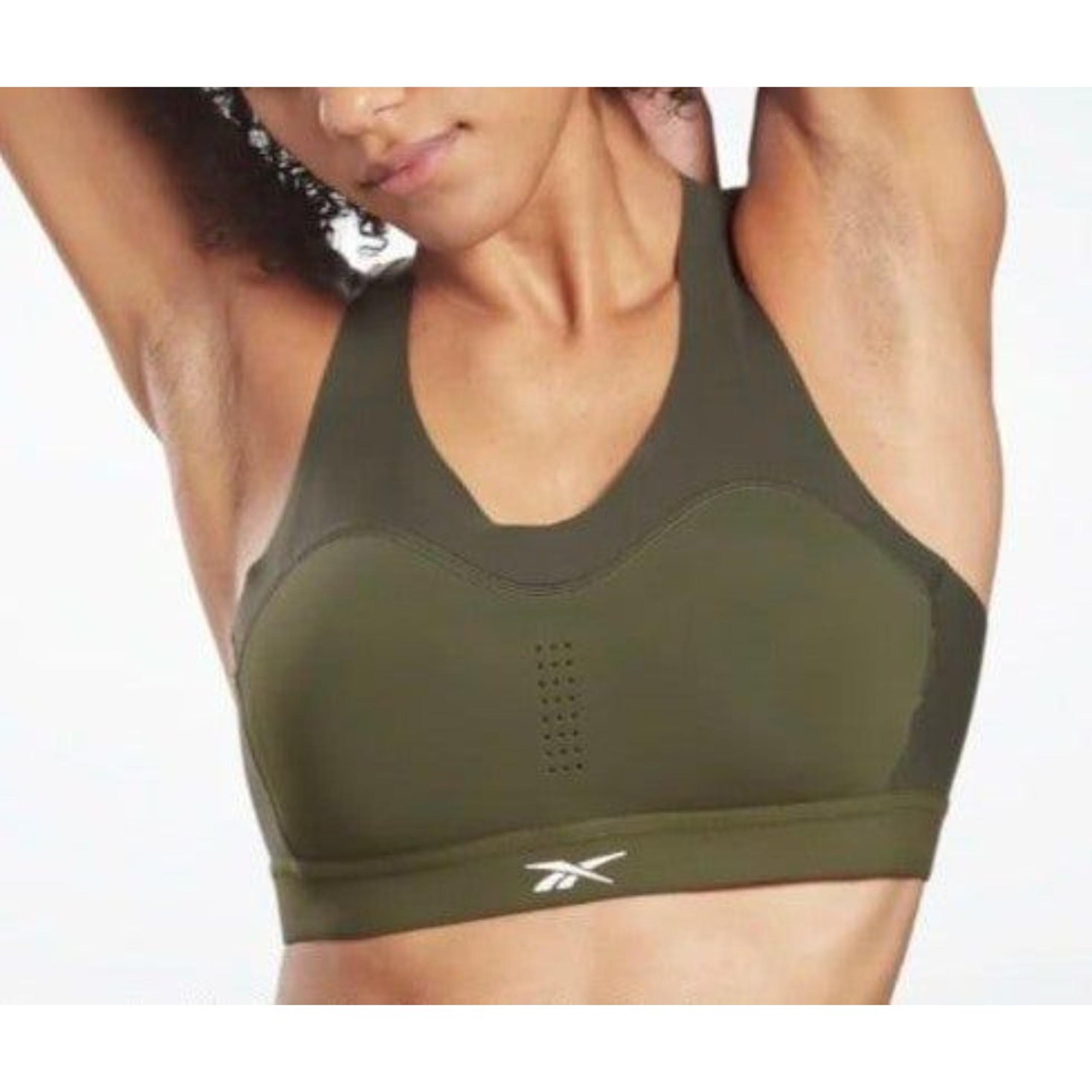 NWT Reebok Pure Move Olive Green Sports Bra Size M/L