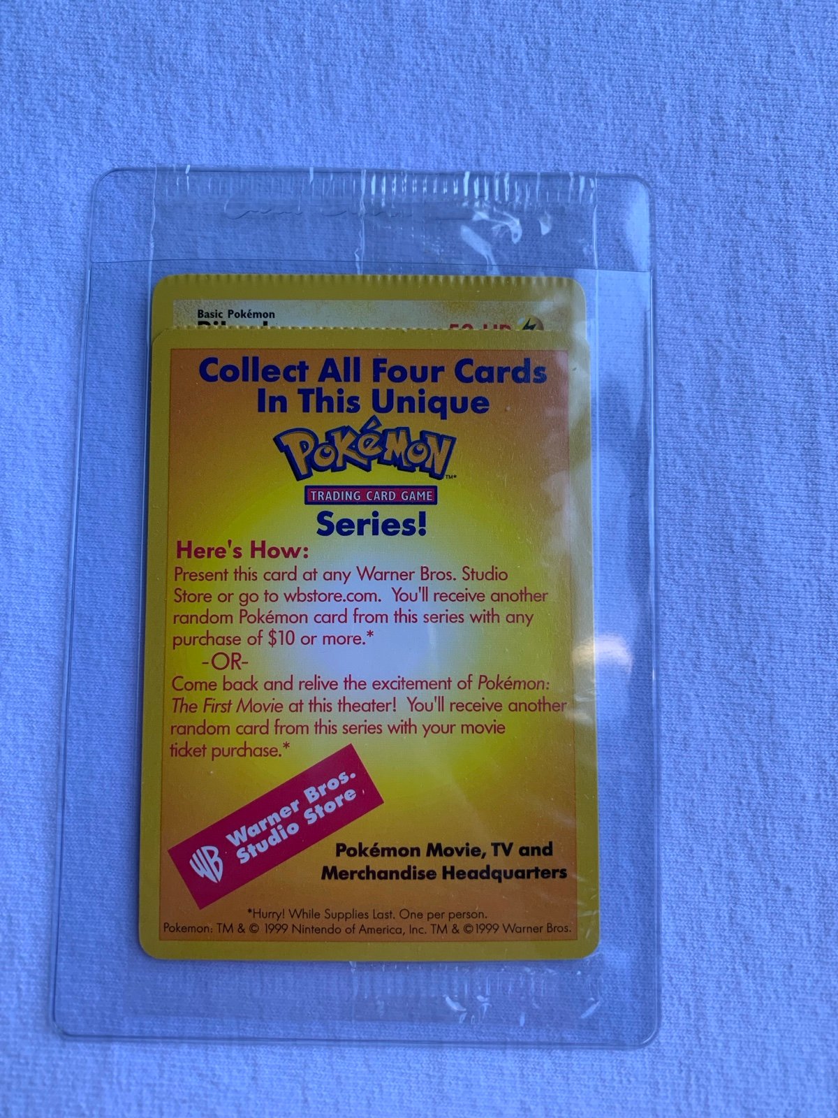 SUPER RARE ERROR CARD *CRIMPED* Pikachu Black Star promo #4 The First Movie