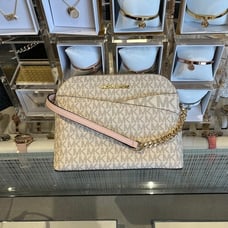 Michael Kors Jet Set Travel Medium Logo Dome Crossbody Bag