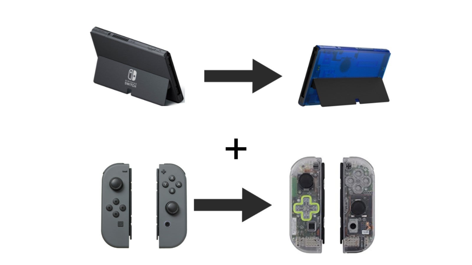 Nintendo Switch OLED Model Back Shell + Joy-Con Shell Swap Service