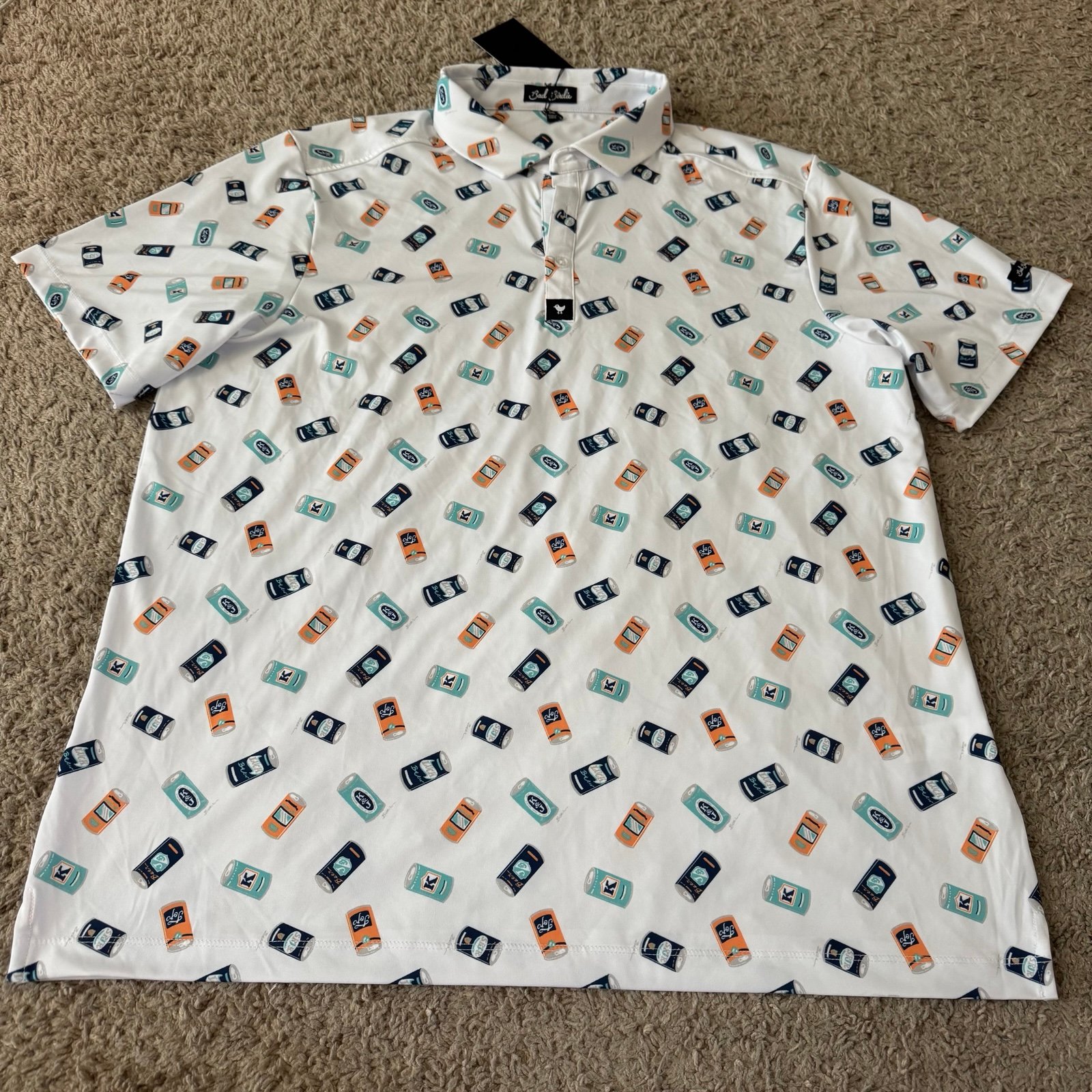 Men’s Bad Birdie Allover Print Beer Golf Core Polo T-Shirt
