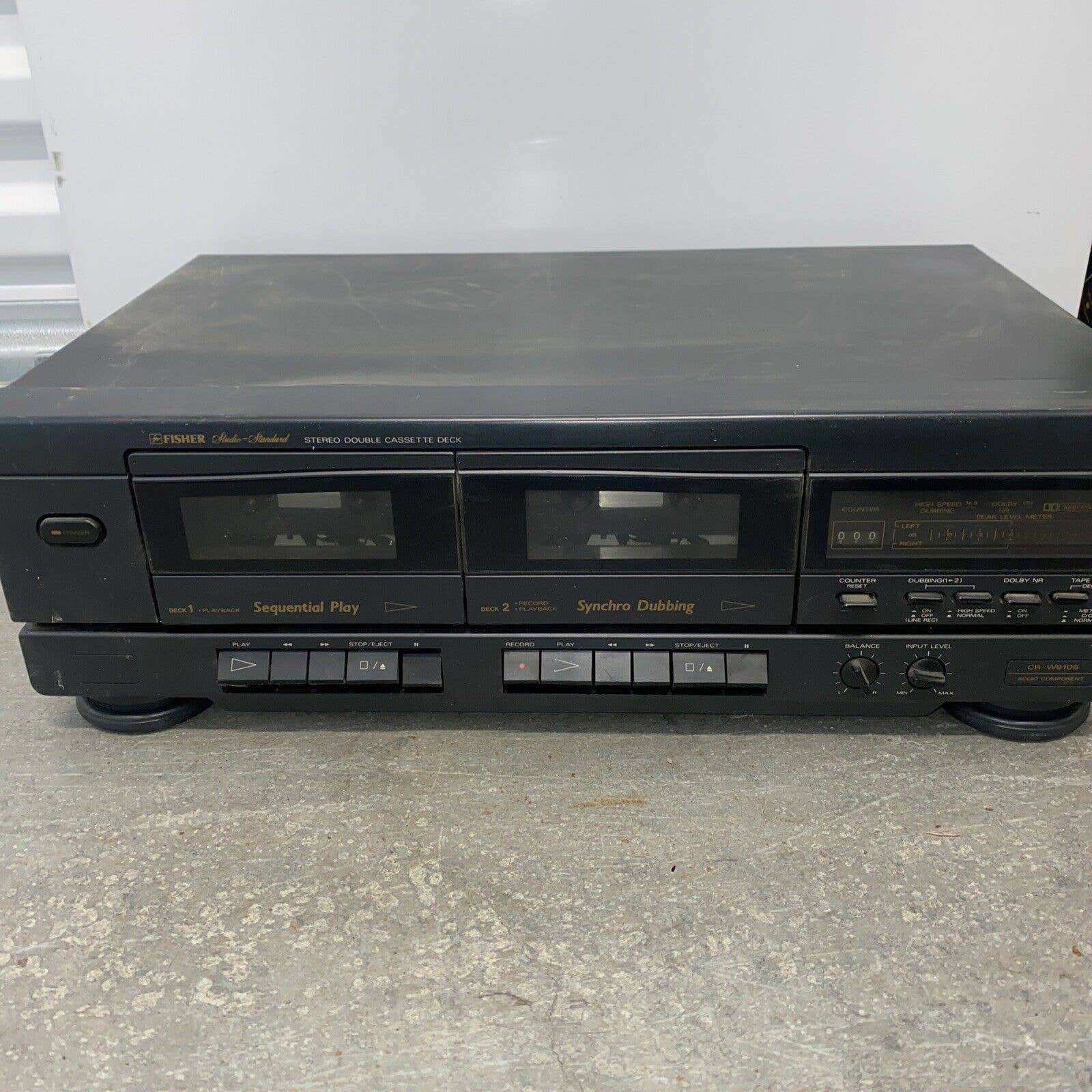 Fisher CR-W681 Dual Cassette Deck Player/ Recorder - Tested Works Great