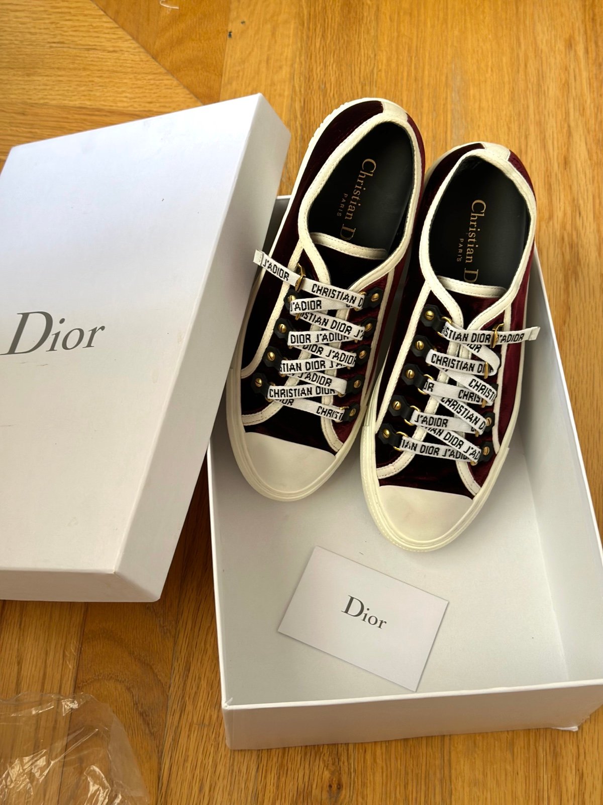 Christian Dior Walk'n'Dior Velvet Lace-Up Sneakers