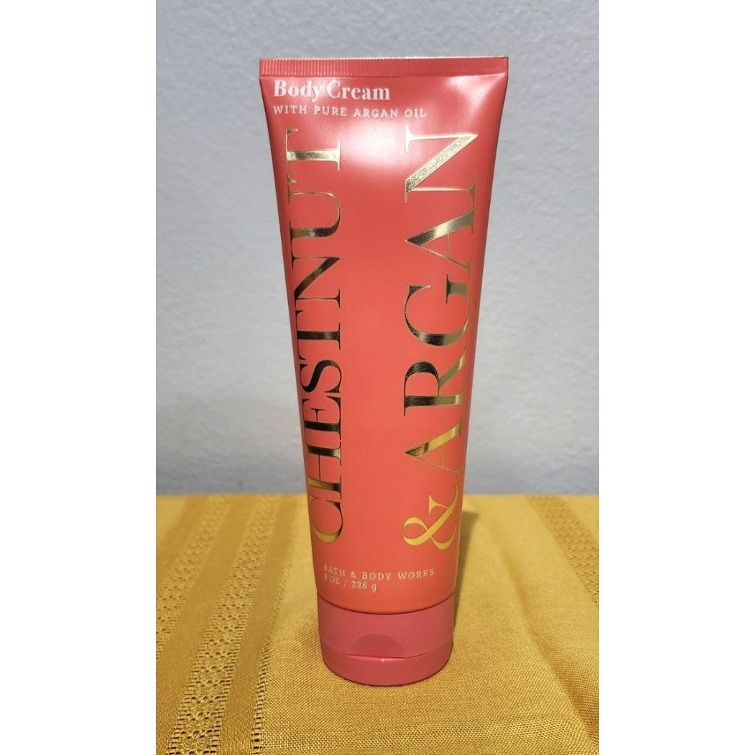 Bath & Body Works Chestnut & Argan Body Cream 8 oz With Pure Argan DISCONTINUED