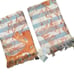 Madame Coco Printed Blue Earth Beach Turkish Cotton Towel 27” x 56” Set Of 2