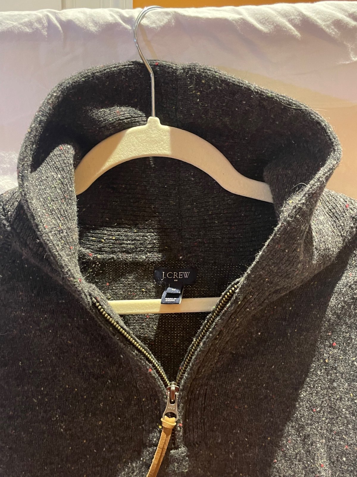 J. Crew Mens Grey Quarter Zip Sweater
