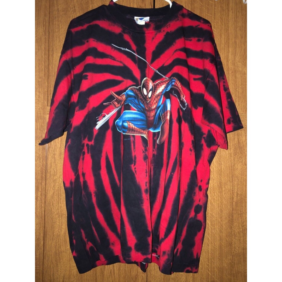 Vintage Universal Studios Spider-Man Shirt Mens L Tie Dye Islands of Adventure
