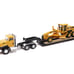 CAT Caterpillar CT660 Day Cab Tractor Yellow with Lowboy Trailer and CAT 163H