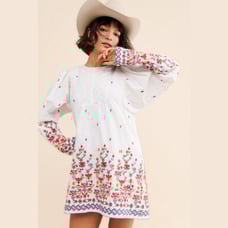 Anthropologie Chufy Kenko Embroidered Floral Mini Tunic Dress 350 XS