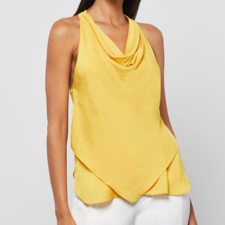 BCBGMaxazria Kira Cowl-neck Halter Top