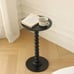 Round Side Table, Small Drink Table for Small Spaces Black