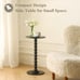 Round Side Table, Small Drink Table for Small Spaces Black