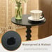 Round Side Table, Small Drink Table for Small Spaces Black