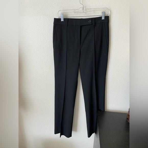 Helmut Lang Women's Wool Trouser Black Size 4 Business Casual Ankle Slit