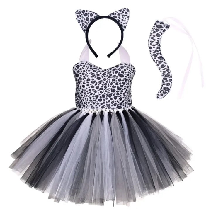 Girls Snow Leopard Halloween Costume | Full Set | Sizes XS-XL | New