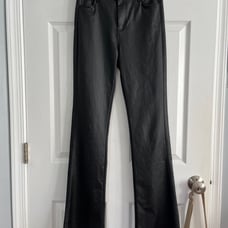 Faux Leather High Waisted Flare Pants