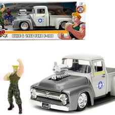 1956 Ford F-100 Pickup Truck Tan and Gray Metallic and Guile Diecast Figure