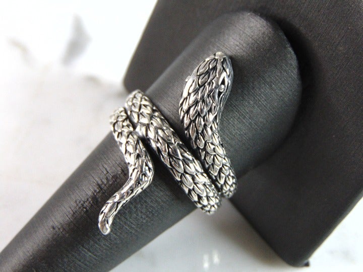 Mens Sterling Silver Snake Ring 6.4g E2211