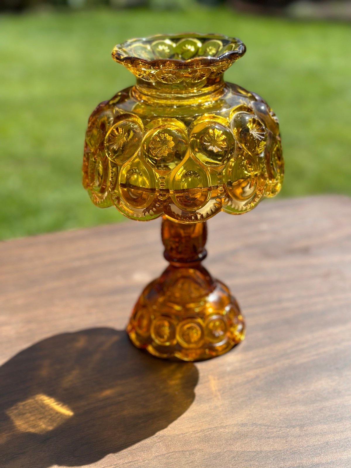 Moon and Stars fairy lamp amber