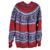 Signature Imports Size Large Wool Chunky Knit Tunic Sweater Wood Buttons Red