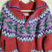 Signature Imports Size Large Wool Chunky Knit Tunic Sweater Wood Buttons Red