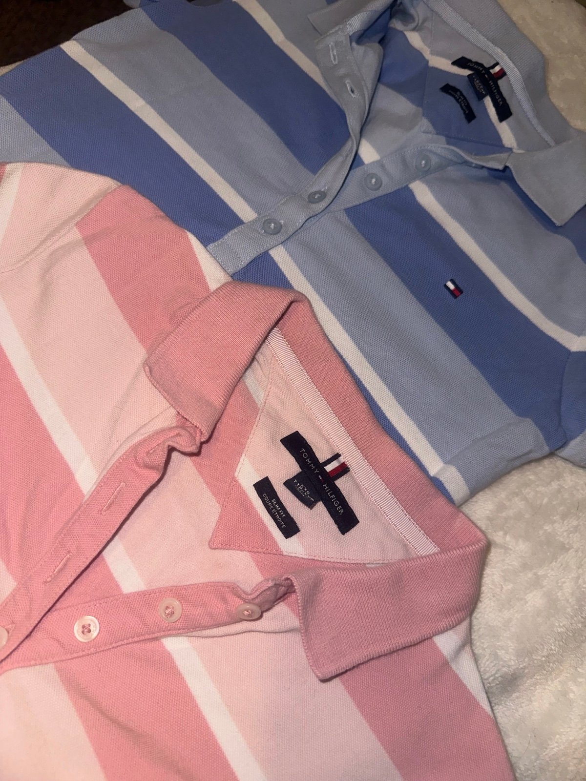 NEW Tommy Hilfiger Slim Fit Women’s Polo Shirts (Blue and Pink) - Size XXS