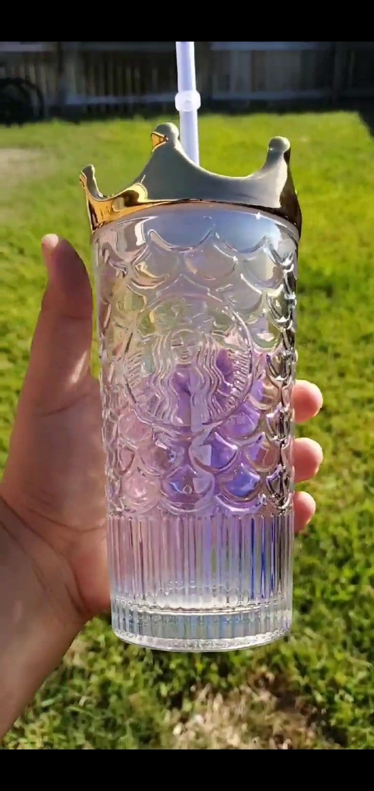 Glass starbucks cup